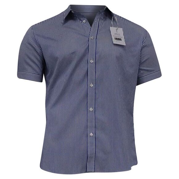 Alexander Mcqueen Striped Short Sleeve Shirt in Blue Cotton - Picture 1 of 7